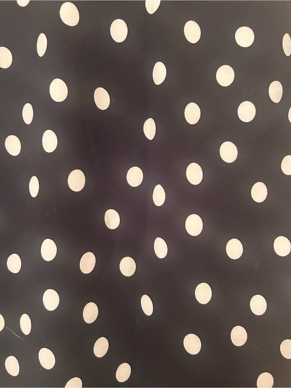 Rachel Zoe Black Fabric Panel with White Polka Dots. Has a snag shown in photo
